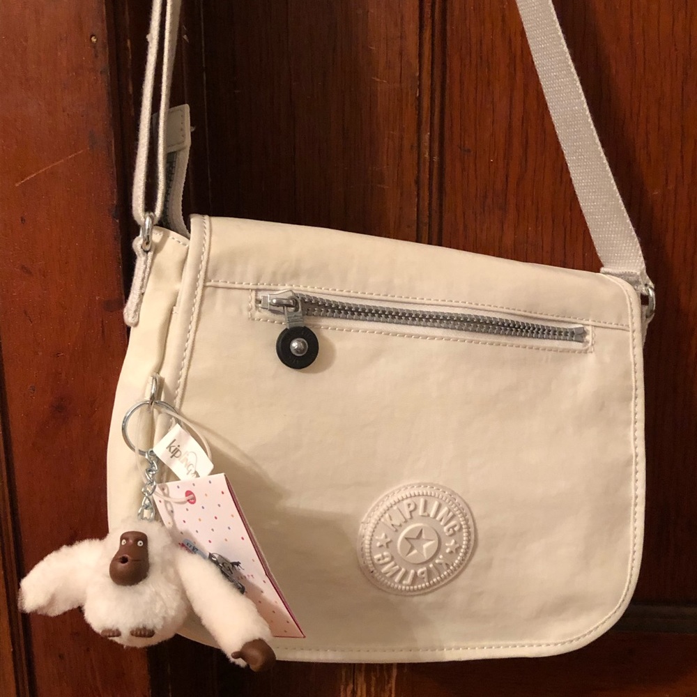 Kipling HB6897 frosted white handbag New with tags